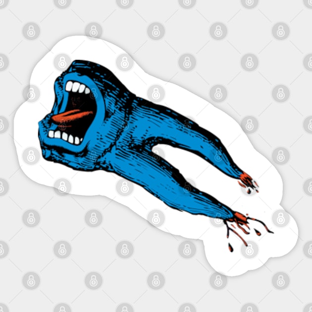 Screaming flying blue tooth Sticker by goatboyjr